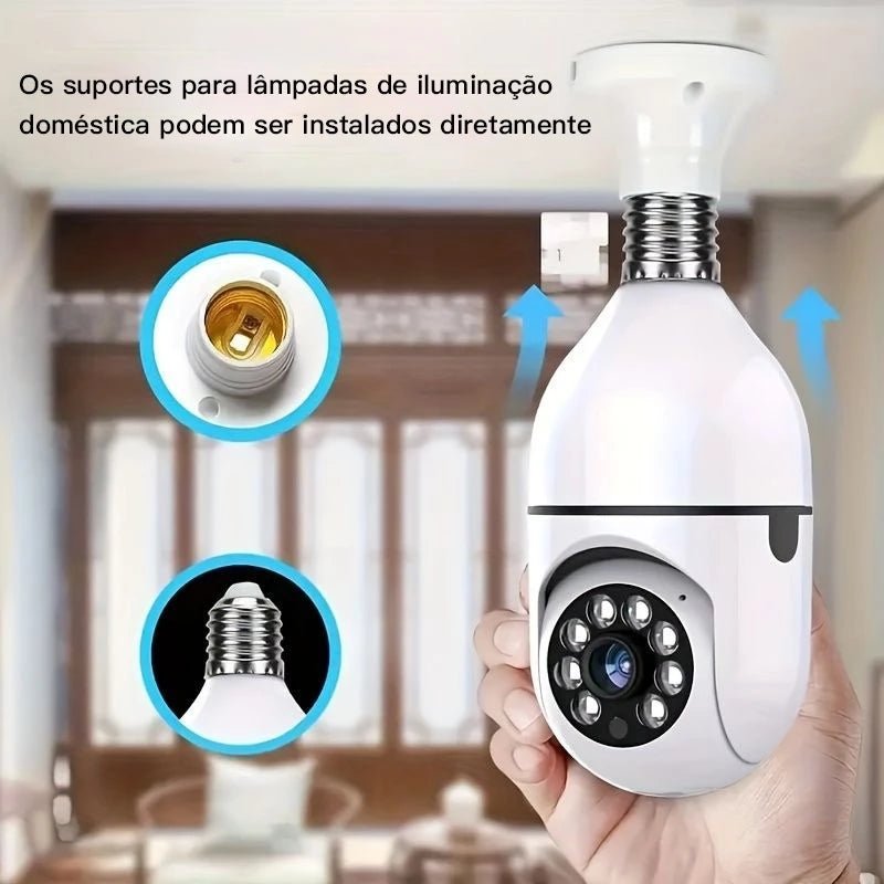 Câmera de segurança wi-fi 360 Encaixe Lampada