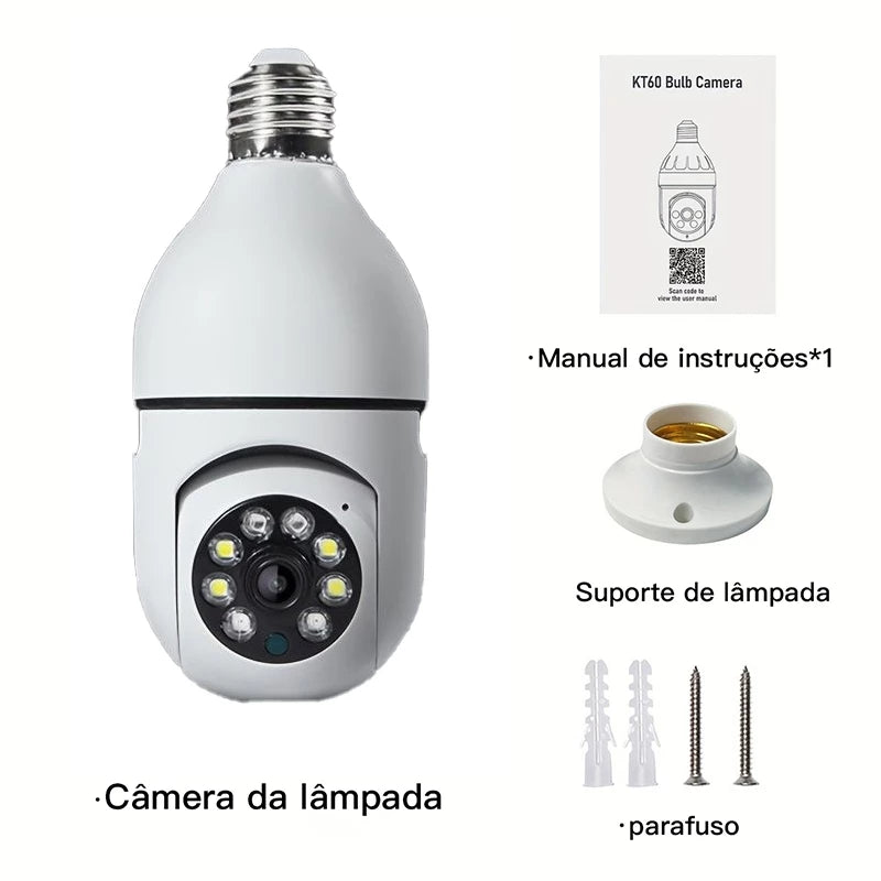 Câmera de segurança wi-fi 360 Encaixe Lampada